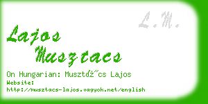 lajos musztacs business card